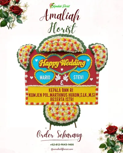 Karangan Papan Bunga Pernikahan di Sumberjati